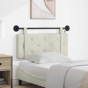vidaXL Hangend hoofdbord Met LED-verlichting Crèmekleurig Fluweel