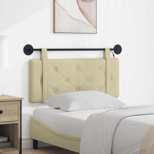 vidaXL Hangend hoofdbord Met LED-verlichting Crèmekleurig Kunstleer