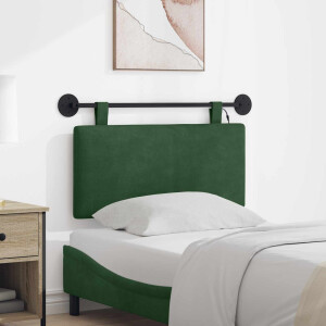 vidaXL Hangend hoofdbord Met LED-verlichting Jungle Groen Katoen Stof