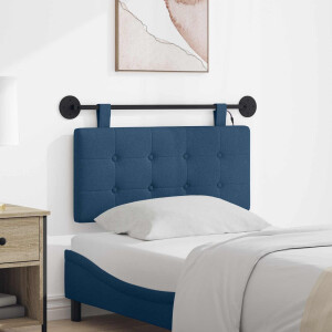 vidaXL Hangend hoofdbord Met LED-verlichting Blauw Stof