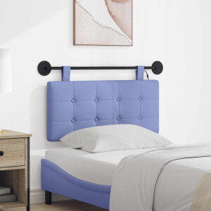 vidaXL Hangend hoofdbord Met LED-verlichting Jeans Blauw Stof