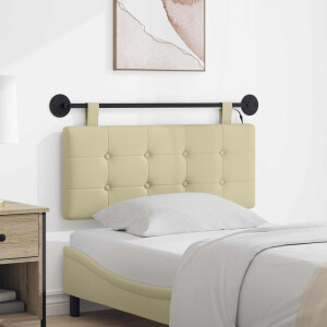 vidaXL Hangend hoofdbord Met LED-verlichting Crèmekleurig Kunstleer