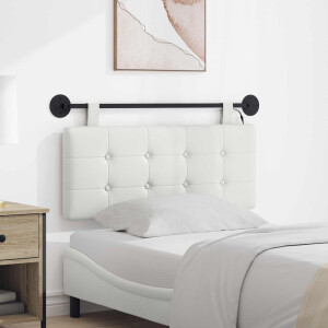 vidaXL Hangend hoofdbord Met LED-verlichting Wit Kunstleer
