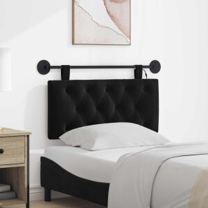 vidaXL Hangend hoofdbord Met LED-verlichting Zwart Fluweel