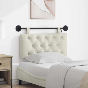 vidaXL Hangend hoofdbord Met LED-verlichting Crèmekleurig Fluweel