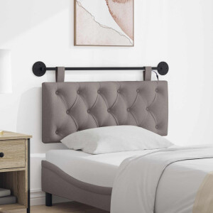 vidaXL Hangend hoofdbord Met LED-verlichting Taupe Stof