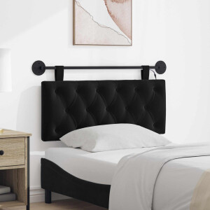 vidaXL Hangend hoofdbord Met LED-verlichting Zwart Fluweel