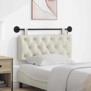 vidaXL Hangend hoofdbord Met LED-verlichting Crèmekleurig Fluweel