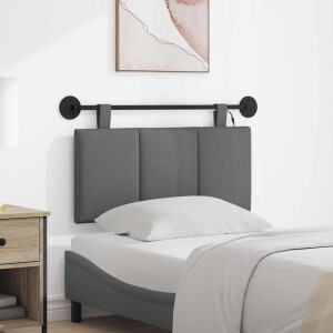 vidaXL Hangend hoofdbord Met LED-verlichting Donkergrijs Stof