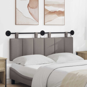 vidaXL Hangend hoofdbord Met LED-verlichting Taupe Stof