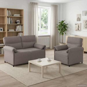vidaXL Bankstel 2 st Taupe Stof