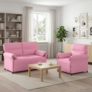 vidaXL Bankstel 2 st Roze Stof