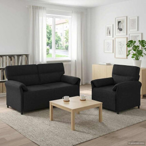 vidaXL Bankstel 2 st Zwart Stof