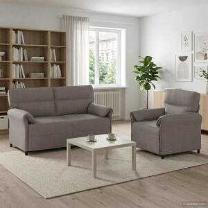 vidaXL Bankstel 2 st Taupe Stof