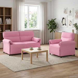 vidaXL Bankstel 2 st Roze Stof
