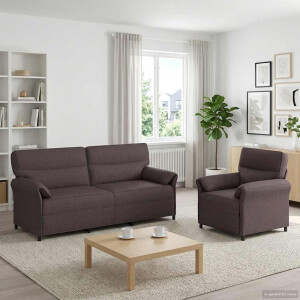 vidaXL Bankstel 2 st Donkerbruin Stof