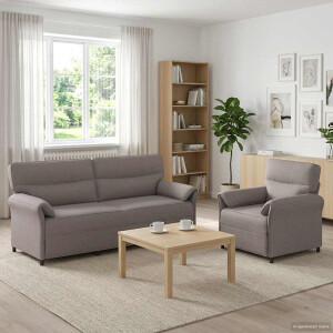 vidaXL Bankstel 2 st Taupe Stof