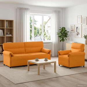 vidaXL Bankstel 2 st Donkergeel Stof