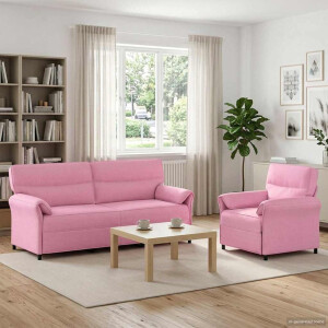 vidaXL Bankstel 2 st Roze Stof