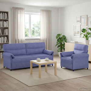 vidaXL Bankstel 2 st Jeans Blauw Stof