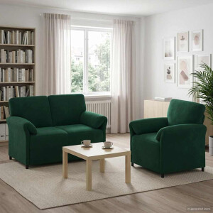 vidaXL Bankstel 2 st Donkergroen Fluweel