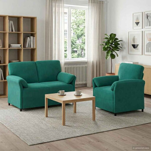 vidaXL Bankstel 2 st Turquoise Fluweel