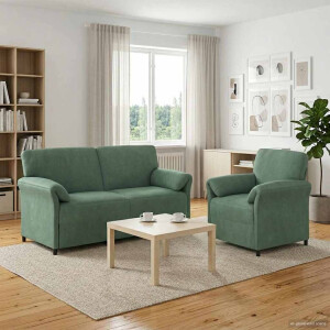 vidaXL Bankstel 2 st Zeegroen Fluweel