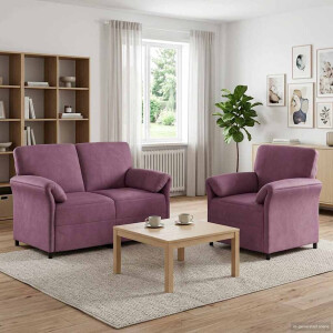 vidaXL Bankstel 2 st Paars Fluweel