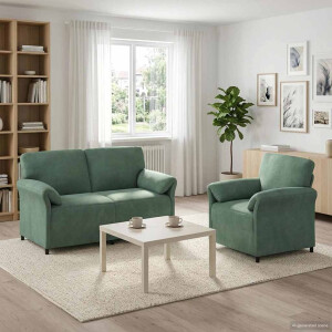 vidaXL Bankstel 2 st Zeegroen Fluweel
