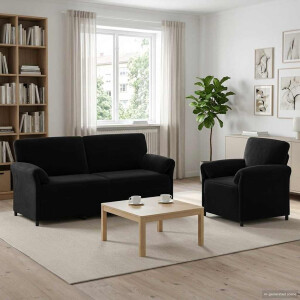 vidaXL Bankstel 2 st Zwart Fluweel