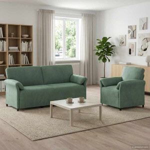 vidaXL Bankstel 2 st Zeegroen Fluweel