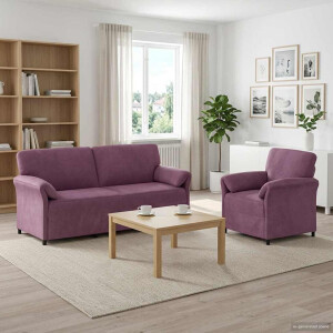 vidaXL Bankstel 2 st Paars Fluweel