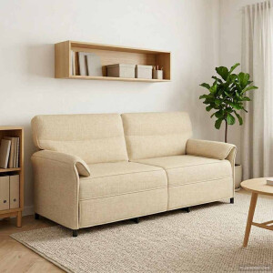 vidaXL Bank 100% polyester metalen frame MDF, Multiplex