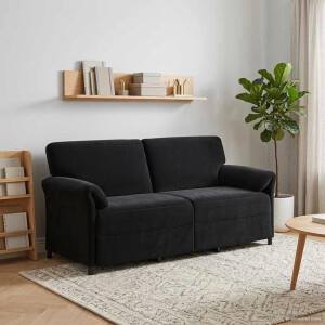 vidaXL 3-Zits Bank Zwart 198 x 83 x 95 cm Fluweel