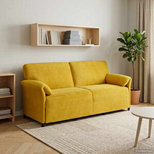 vidaXL 3-Zits Bank Geel 198 x 83 x 95 cm Fluweel