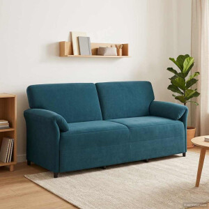 vidaXL 3-Zits Bank Blauw 198 x 83 x 95 cm Fluweel