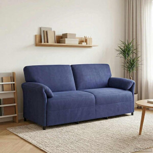vidaXL 3-Zits Bank Politieblauw 198 x 83 x 95 cm Fluweel