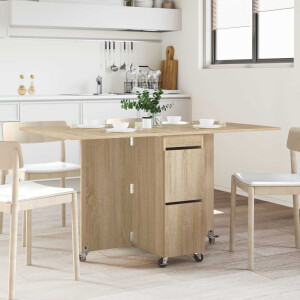 vidaXL Eettafel 2 pcs 140 x 80 x 77 cm Bewerkt hout Sonoma Eiken