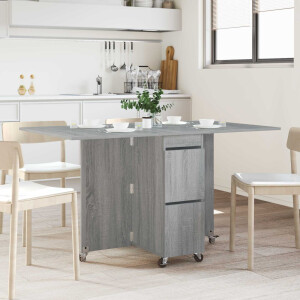 vidaXL Eettafel 2 pcs 140 x 80 x 77 cm Bewerkt hout Grijs Sonoma