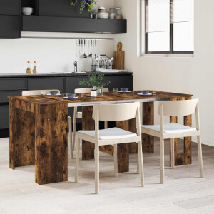 vidaXL Eettafel 180 x 85 x 75 cm Bewerkt hout Gerookt eiken