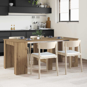 vidaXL Eettafel 180 x 85 x 75 cm Bewerkt hout Artisanaal eiken