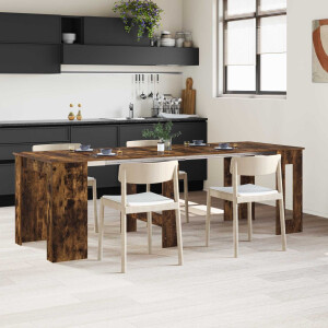 vidaXL Eettafel 240 x 85 x 75 cm Bewerkt hout Gerookt eiken
