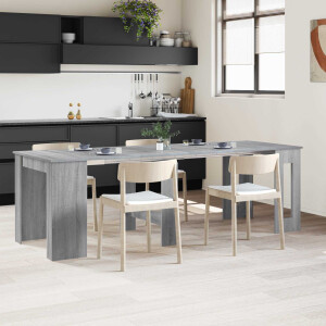 vidaXL Eettafel 240 x 85 x 75 cm Bewerkt hout Grijs Sonoma Rechthoekig