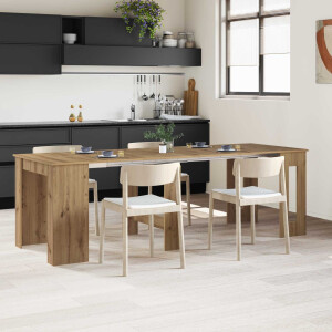 vidaXL Eettafel 240 x 85 x 75 cm Bewerkt hout Artisanaal eiken
