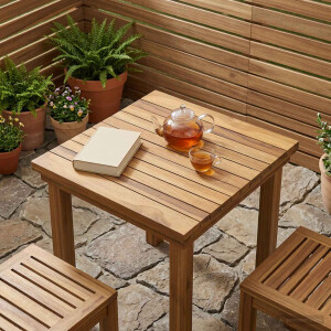 vidaXL Tafelblad 40 x 40 x 3,5 cm Vierkant Massief Teakhout Naturel