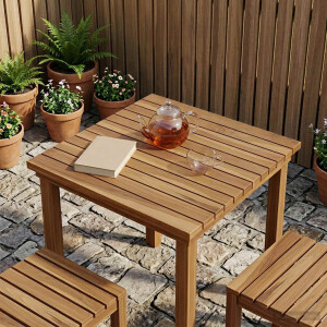 vidaXL Tafelblad 50 x 50 x 3,5 cm Vierkant Massief Teakhout Naturel