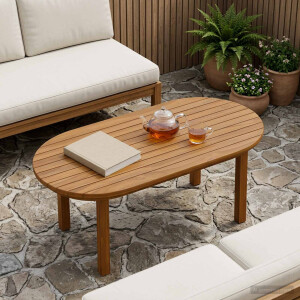 vidaXL Tafelblad 80 x 40 x 3,5 cm Ovaal Massief Teakhout Naturel