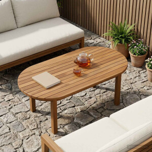 vidaXL Tafelblad 90 x 45 x 3,5 cm Ovaal Massief Teakhout Naturel