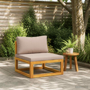vidaXL Modulaire middenbank met kussens 100 % polyester Massief Acacia
