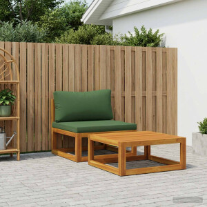 vidaXL Hoekbank met kussens 100 % polyester Massief Acacia Naturel